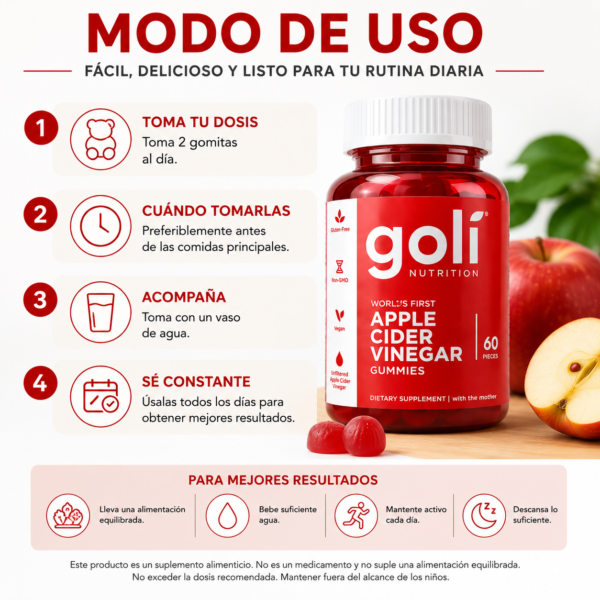 GOLI ROJO 4 Gomitas Goli con Vinagre de manzana